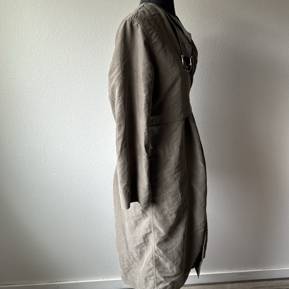 Zara Woman dress jacket silk light olive wrap around size Medium - Picture 5 of 9
